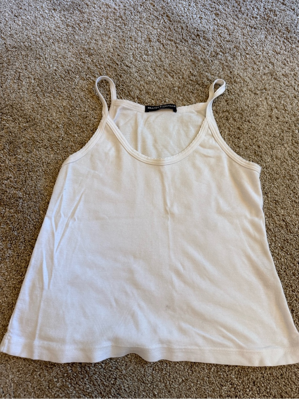 Brandy Melville White Ribbed Camisole Tank Top